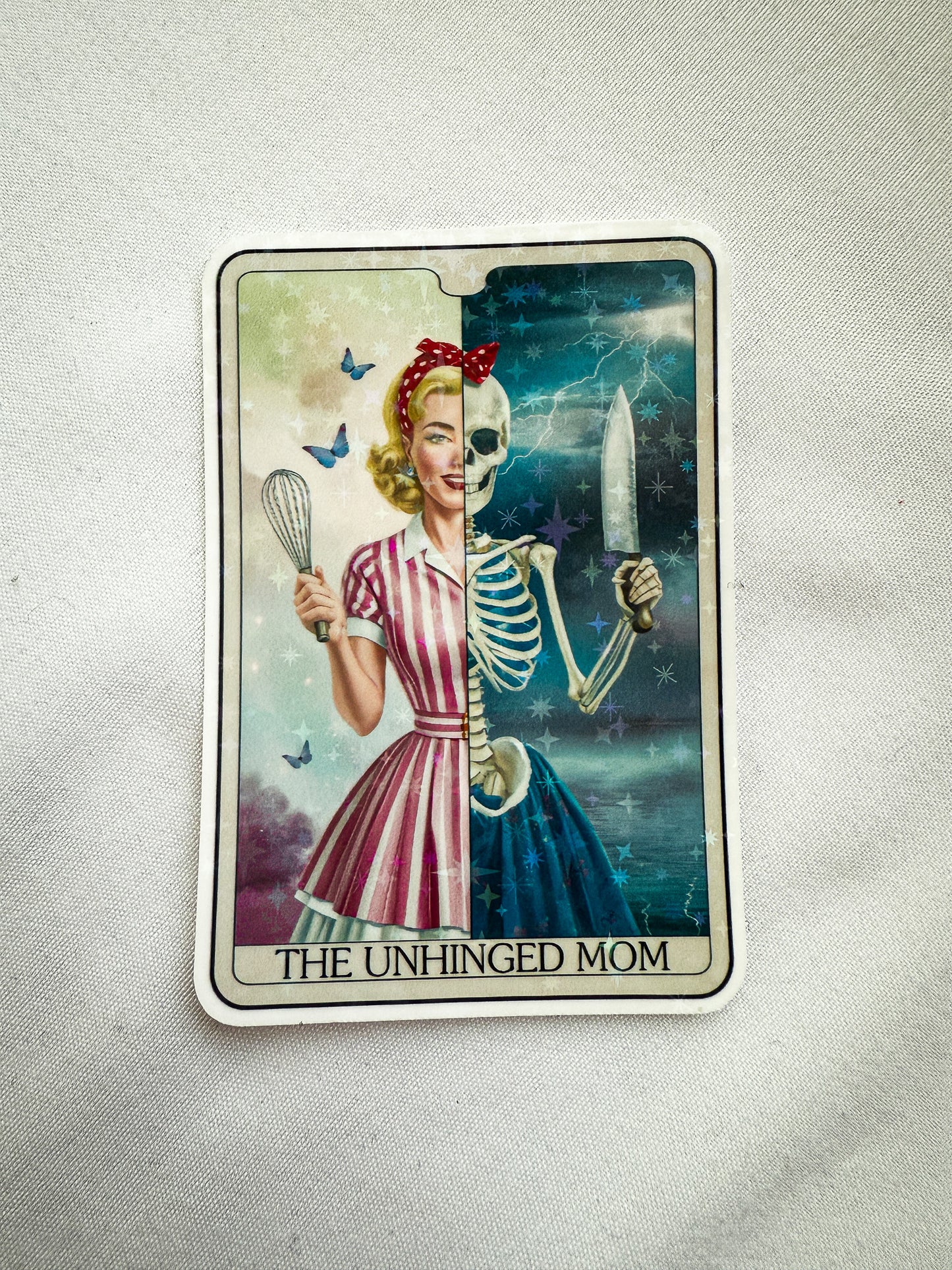The Unhinged Mom Holographic Sticker