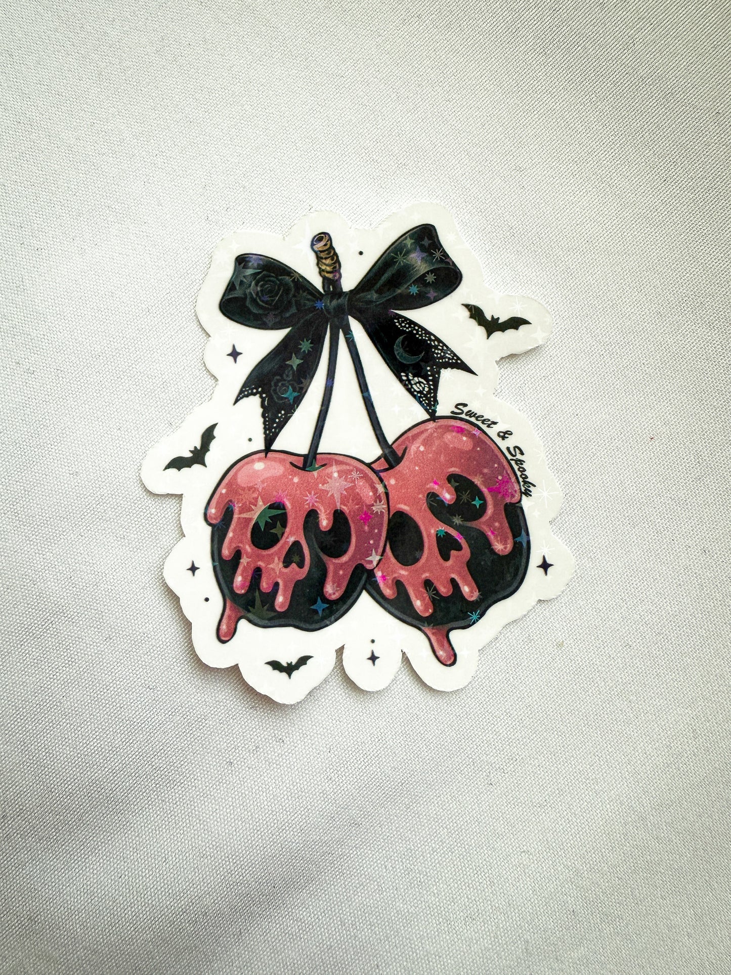 Spooky Cherries Holographic Sticker