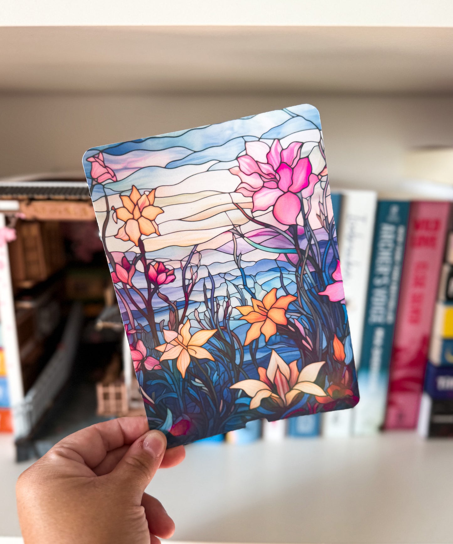 Floral Stained Glass Design Kindle Case Insert Stained Glass Kindle Insert