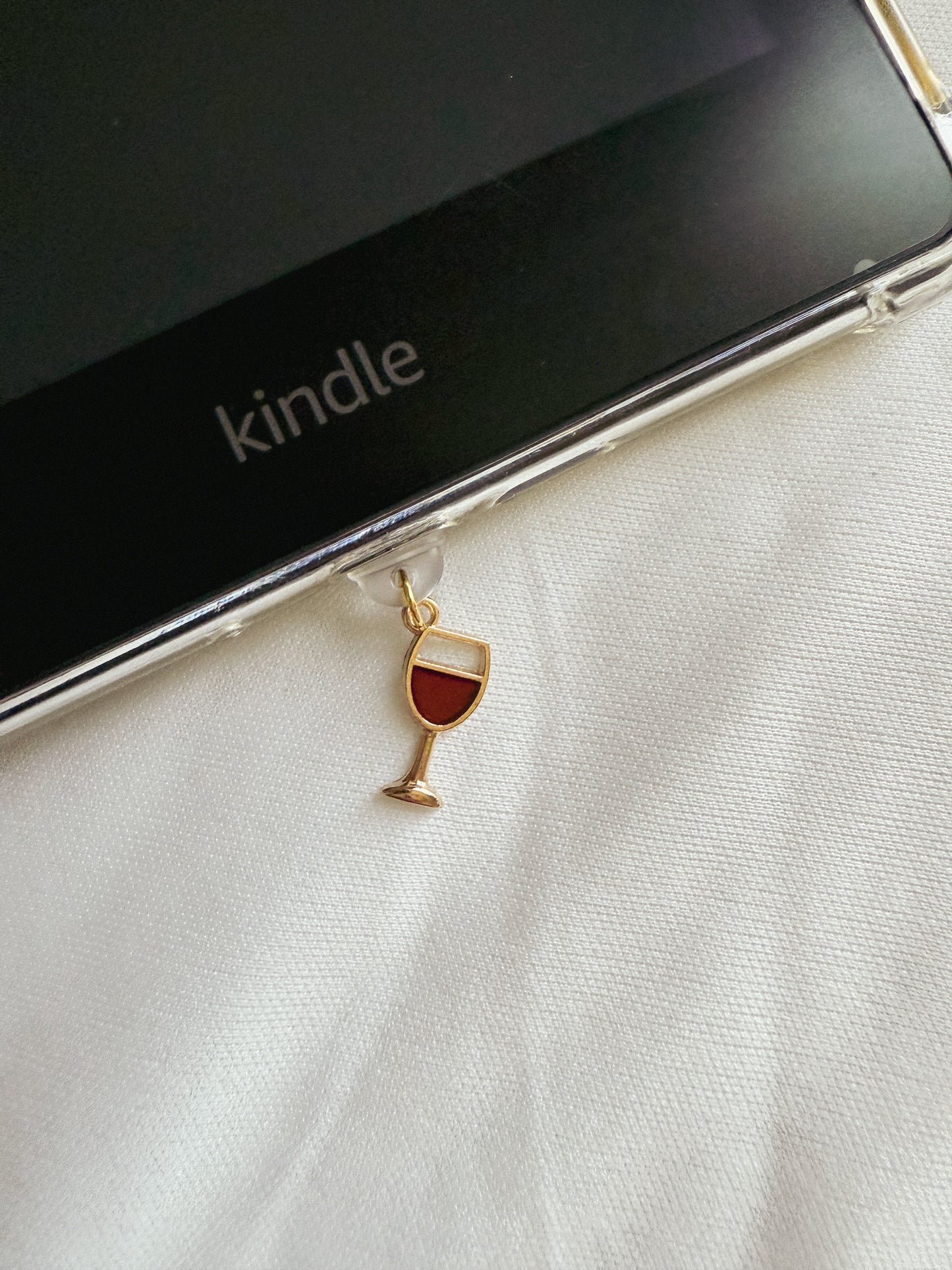 Wine Glass Kindle Charm Kindle Dust Plug Charm Kindle Accessories USB-C Dust Plug Charm Ipad Charm Bookish Gift Bookish Merch Dust Plug Book lover Gift