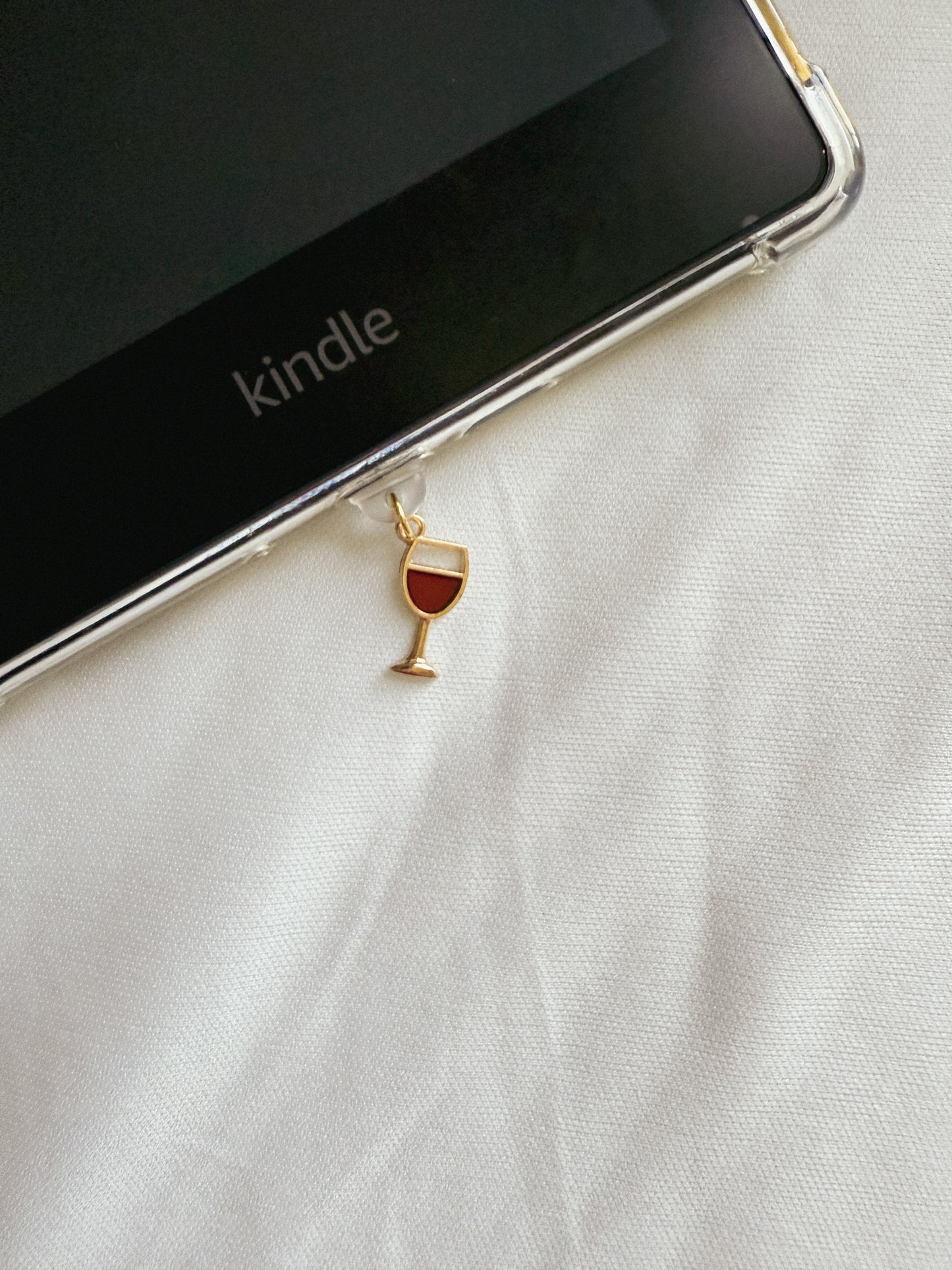 Wine Glass Kindle Charm Kindle Dust Plug Charm Kindle Accessories USB-C Dust Plug Charm Ipad Charm Bookish Gift Bookish Merch Dust Plug Book lover Gift