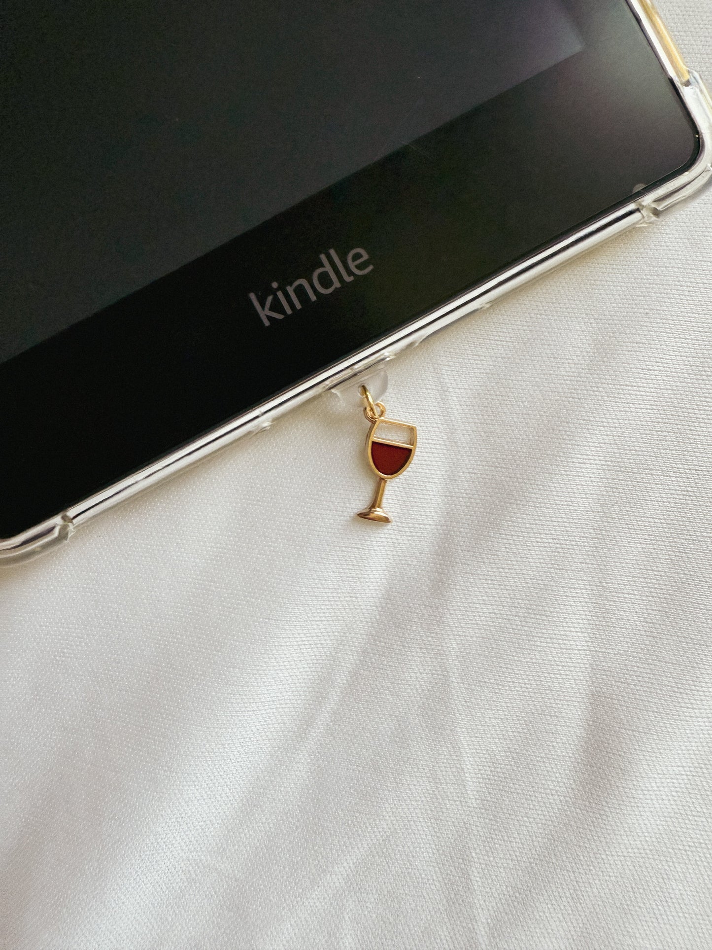 Wine Glass Kindle Charm Kindle Dust Plug Charm Kindle Accessories USB-C Dust Plug Charm Ipad Charm Bookish Gift Bookish Merch Dust Plug Book lover Gift