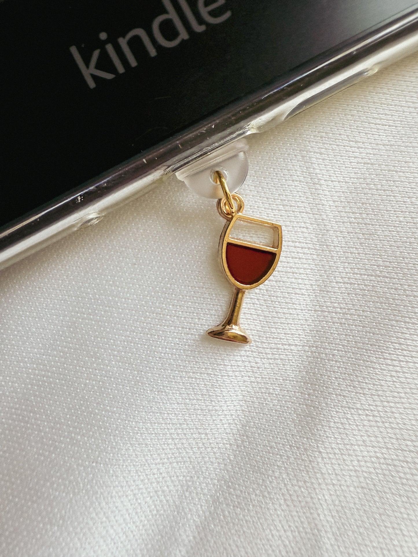 Wine Glass Kindle Charm Kindle Dust Plug Charm Kindle Accessories USB-C Dust Plug Charm Ipad Charm Bookish Gift Bookish Merch Dust Plug Book lover Gift