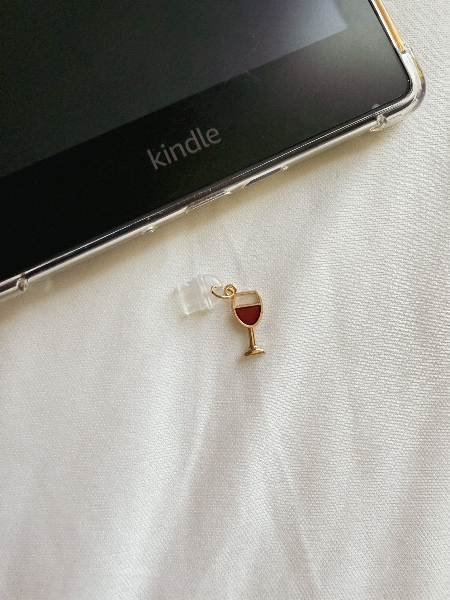 Wine Glass Kindle Charm Kindle Dust Plug Charm Kindle Accessories USB-C Dust Plug Charm Ipad Charm Bookish Gift Bookish Merch Dust Plug Book lover Gift
