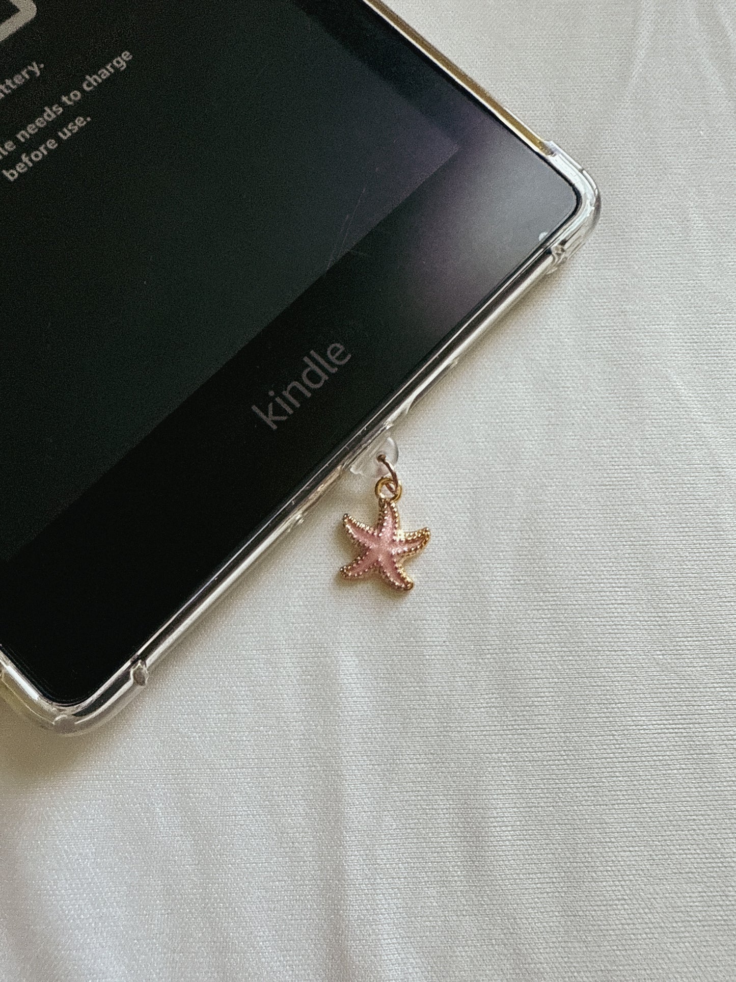 Pink Starfish Kindle Charm Kindle Dust Plug Charm Kindle Accessories USB-C Dust Plug Charm