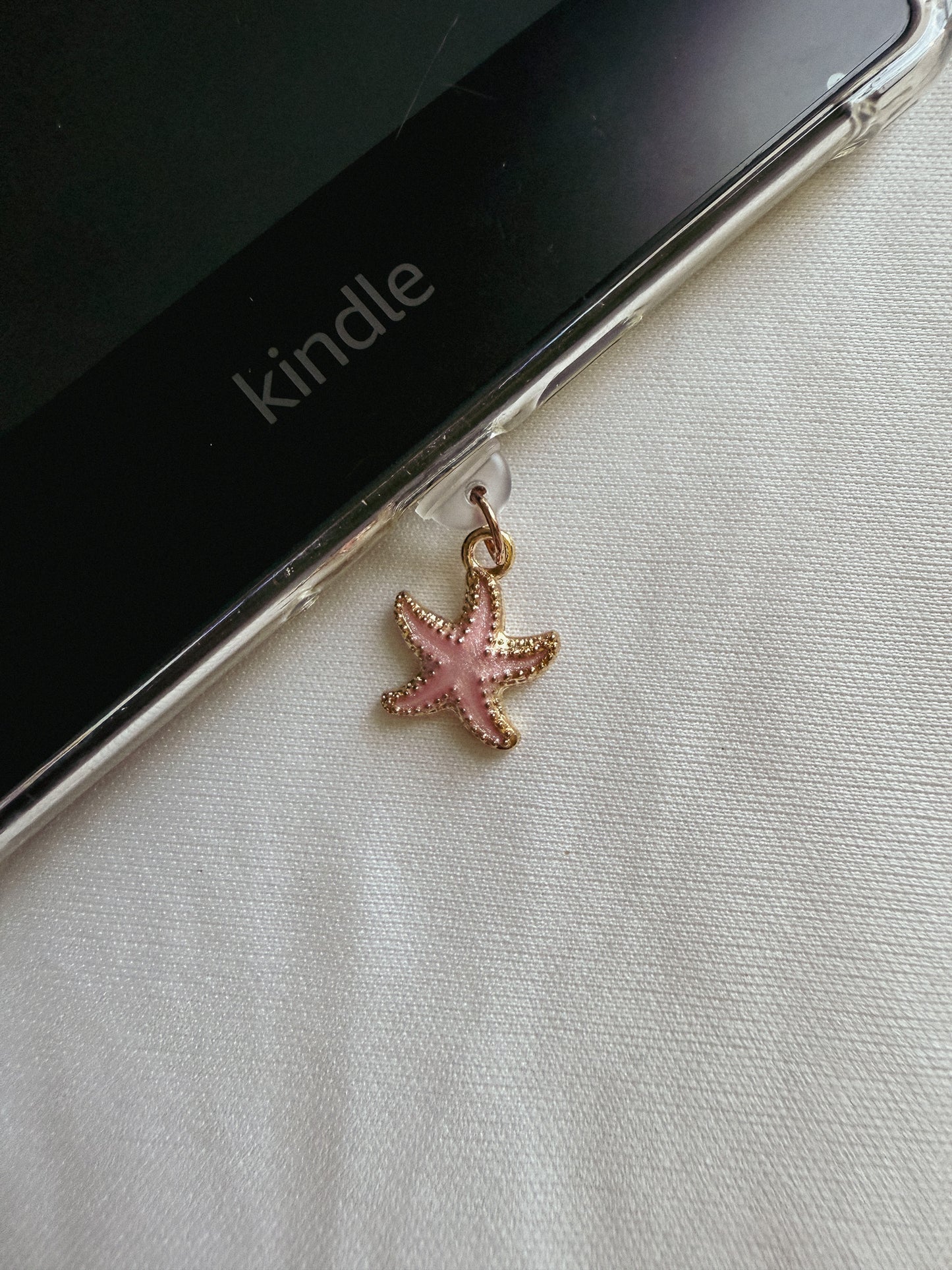 Pink Starfish Kindle Charm Kindle Dust Plug Charm Kindle Accessories USB-C Dust Plug Charm