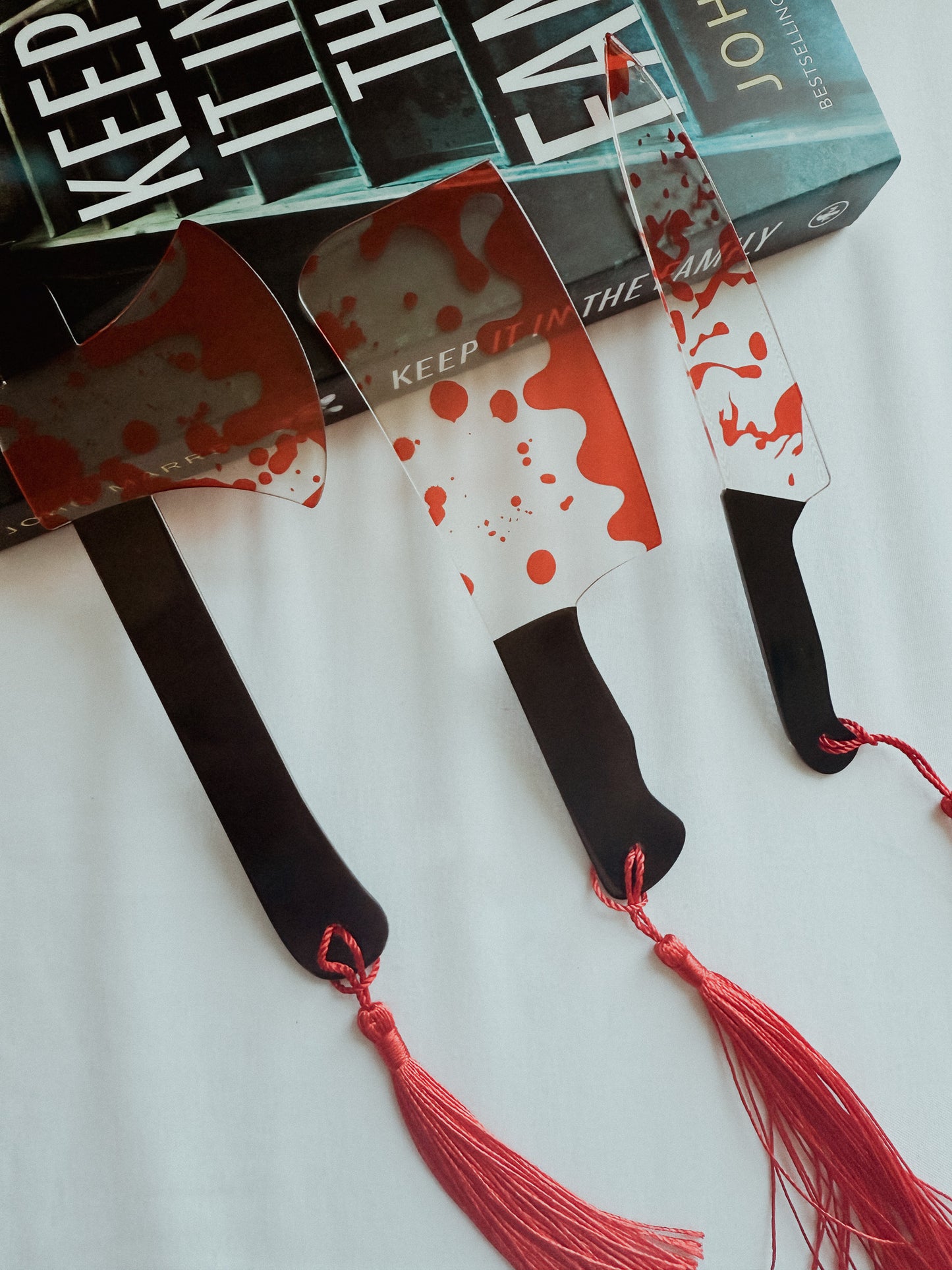Horror Weapons Clear Acrylic Bookmarks