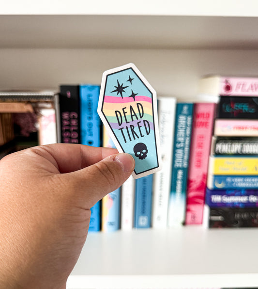 Dead Tired Coffin Holographic Sticker