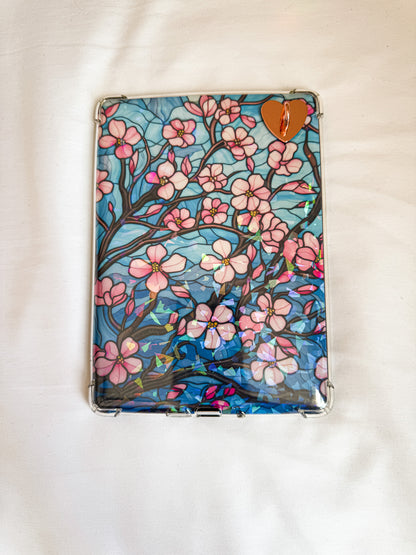 Cherry Blossom Stained Glass Design Kindle Case Insert Stained Glass Kindle Insert