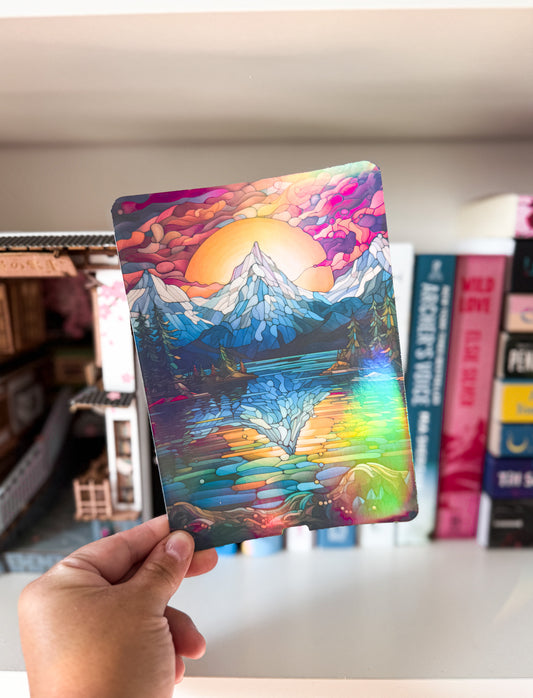 Mountain Stained Glass Design Kindle Case Insert