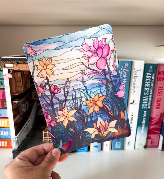 Floral Stained Glass Design Kindle Case Insert Stained Glass Kindle Insert