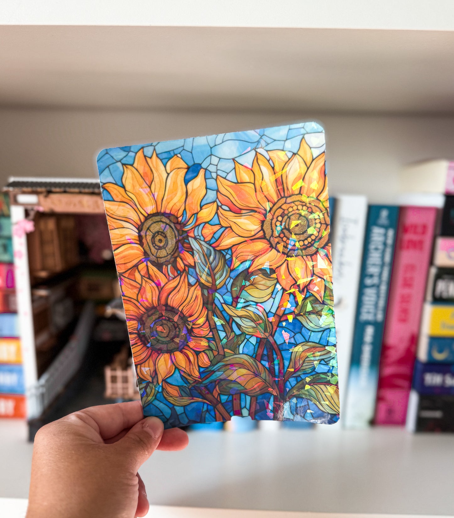 Sunflower Stained Glass Design Kindle Case Insert Stained Glass Kindle Insert