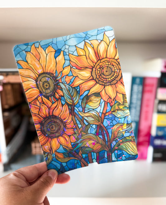 Sunflower Stained Glass Design Kindle Case Insert Stained Glass Kindle Insert