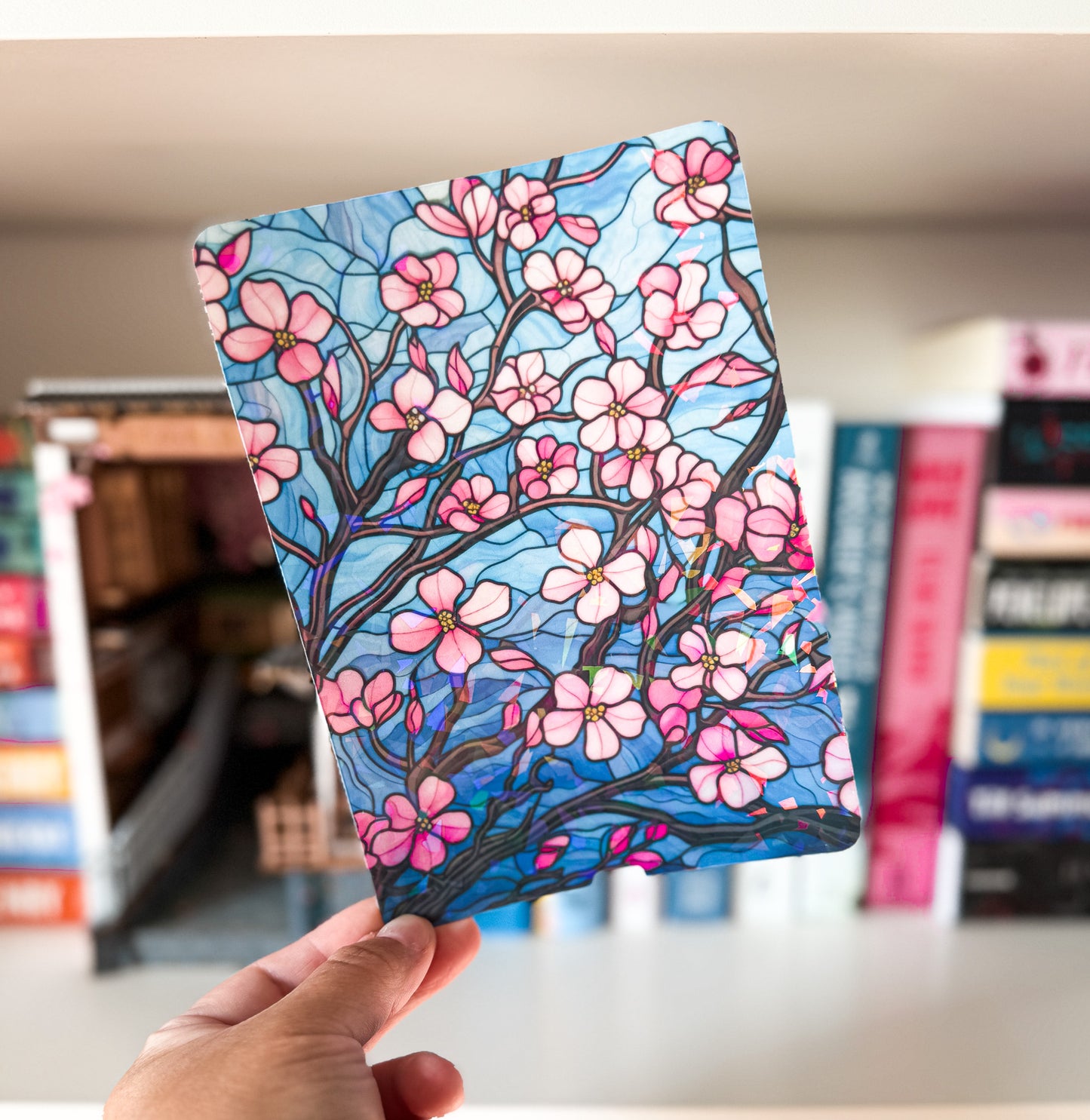 Cherry Blossom Stained Glass Design Kindle Case Insert Stained Glass Kindle Insert