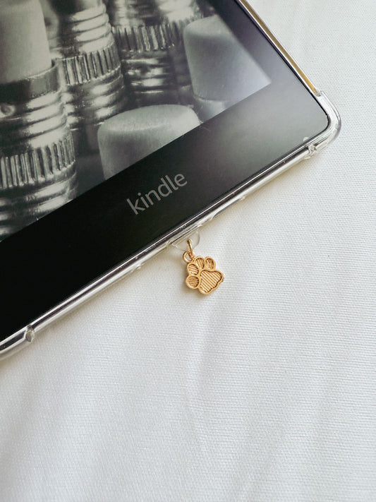 Paw Print Kindle Charm Kindle Dust Plug Charm Kindle Accessories USB-C Dust Plug Charm Ipad Charm Bookish Gift Bookish Merch Dust Plug Book lover Gift