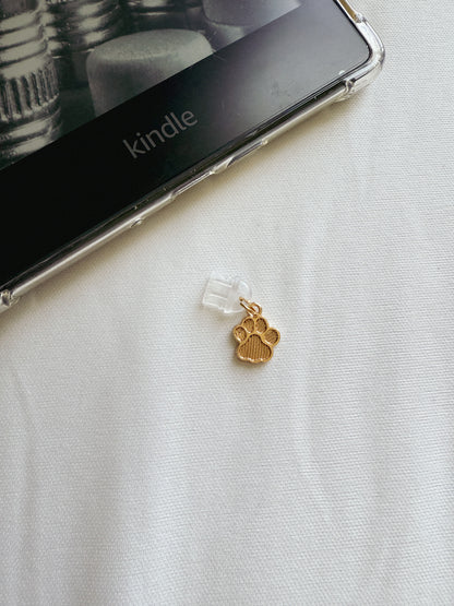 Paw Print Kindle Charm Kindle Dust Plug Charm Kindle Accessories USB-C Dust Plug Charm Ipad Charm Bookish Gift Bookish Merch Dust Plug Book lover Gift