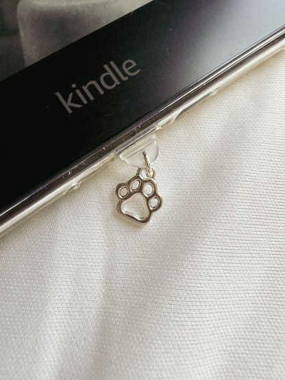 Paw Print Kindle Charm Kindle Dust Plug Charm Kindle Accessories USB-C Dust Plug Charm Ipad Charm Bookish Gift Bookish Merch Dust Plug Book lover Gift