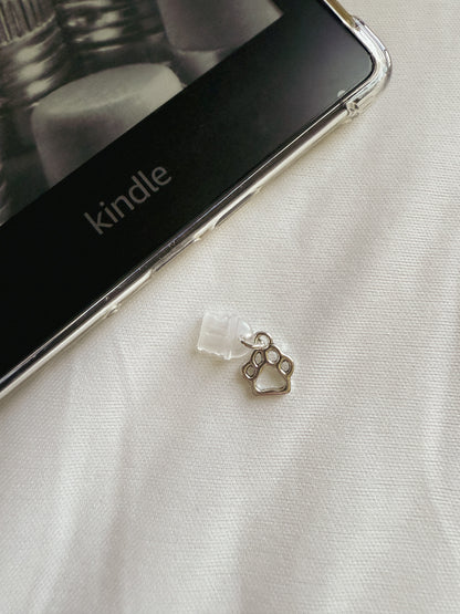 Paw Print Kindle Charm Kindle Dust Plug Charm Kindle Accessories USB-C Dust Plug Charm Ipad Charm Bookish Gift Bookish Merch Dust Plug Book lover Gift