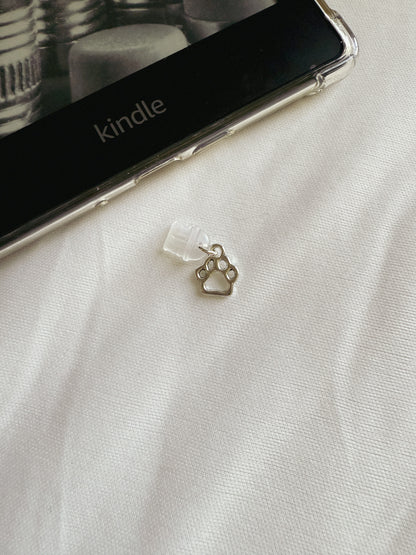 Paw Print Kindle Charm Kindle Dust Plug Charm Kindle Accessories USB-C Dust Plug Charm Ipad Charm Bookish Gift Bookish Merch Dust Plug Book lover Gift