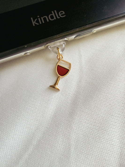 Wine Glass Kindle Charm Kindle Dust Plug Charm Kindle Accessories USB-C Dust Plug Charm Ipad Charm Bookish Gift Bookish Merch Dust Plug Book lover Gift