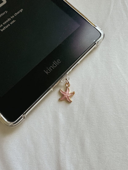 Pink Starfish Kindle Charm Kindle Dust Plug Charm Kindle Accessories USB-C Dust Plug Charm