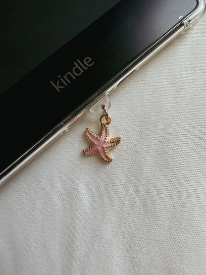 Pink Starfish Kindle Charm Kindle Dust Plug Charm Kindle Accessories USB-C Dust Plug Charm