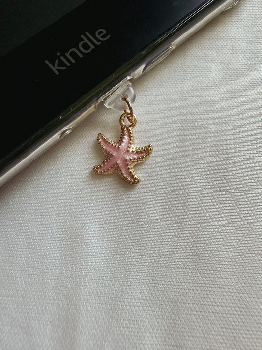 Pink Starfish Kindle Charm Kindle Dust Plug Charm Kindle Accessories USB-C Dust Plug Charm
