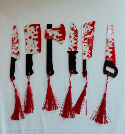 Horror Weapons Clear Acrylic Bookmarks
